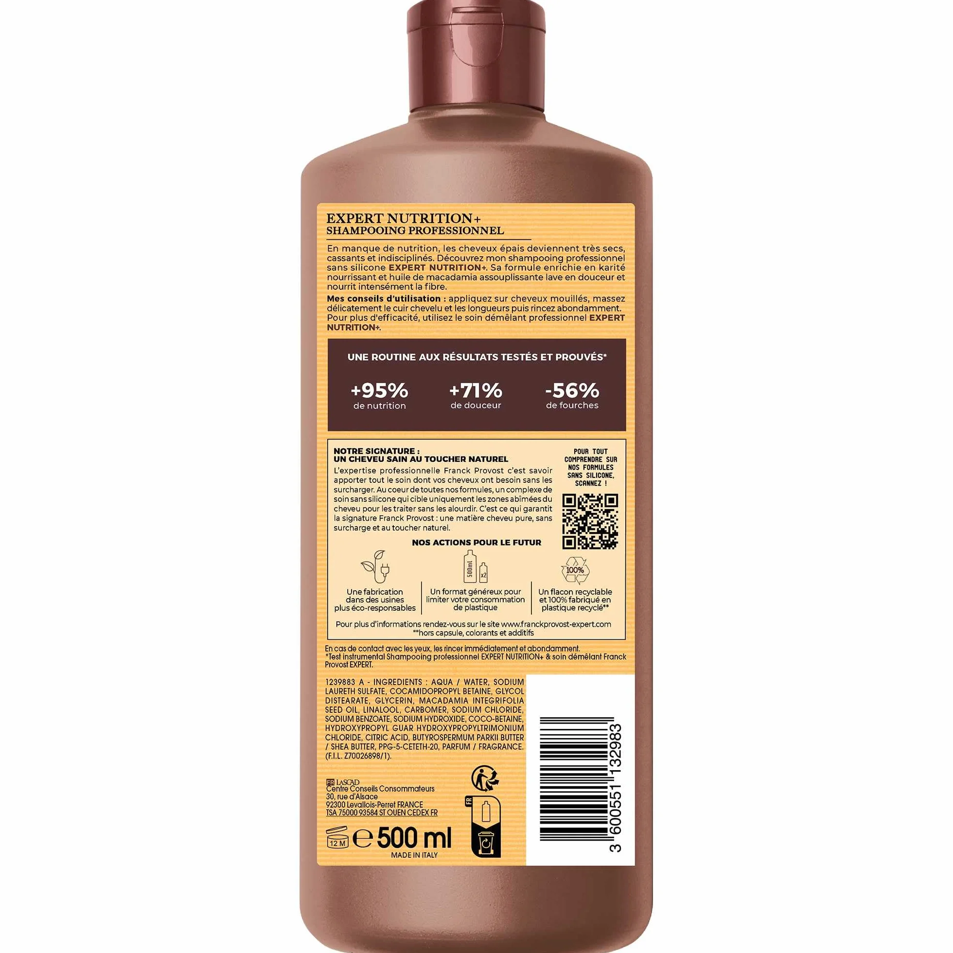 Franck Provost Shampoing Expert Nutrition+ 500ml