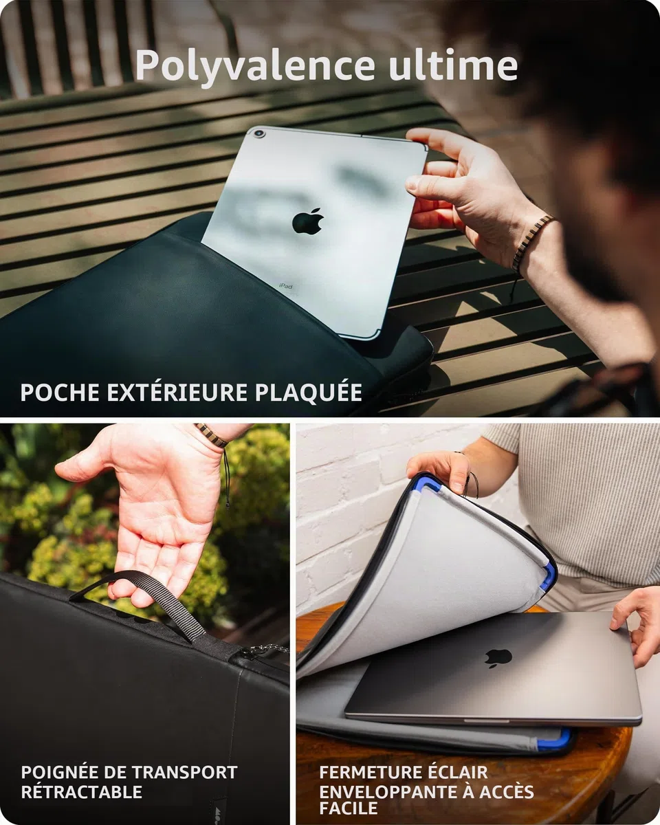 Mous - Housse MacBook Pro 14 Pouces avec Poignée Ultra-protectrice et résistante à l'eau