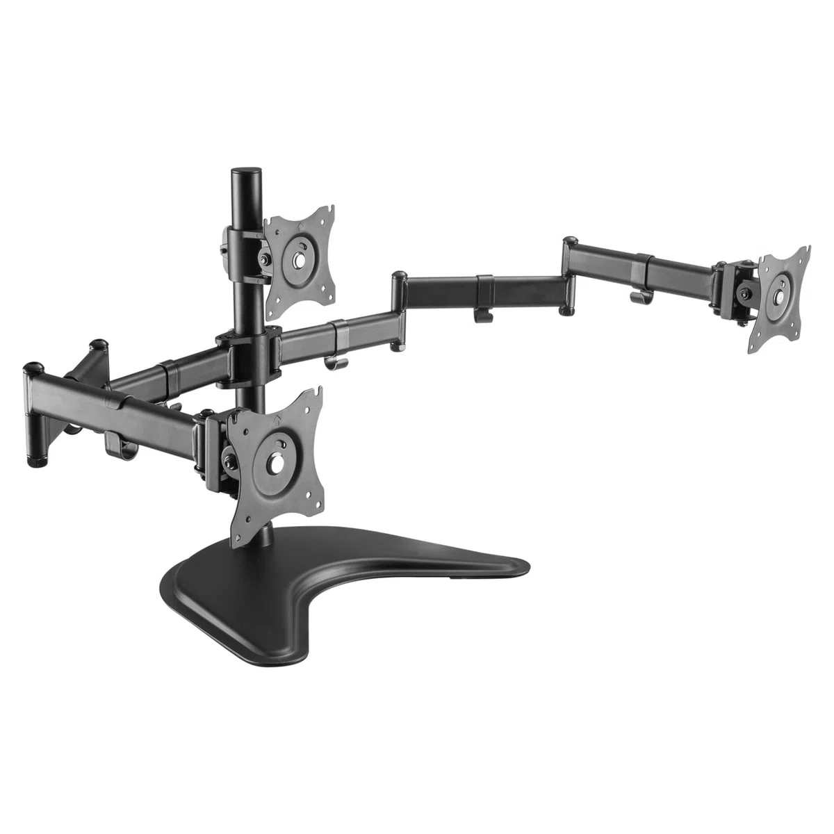 RICOO TS7511 Triple Support Écran PC 3 Écrans 13 17 19 22 24 27 Pouces Orientable Inclinable Rotatif Universel Fixation Bureau Pince de Table VESA 75x75 100x100