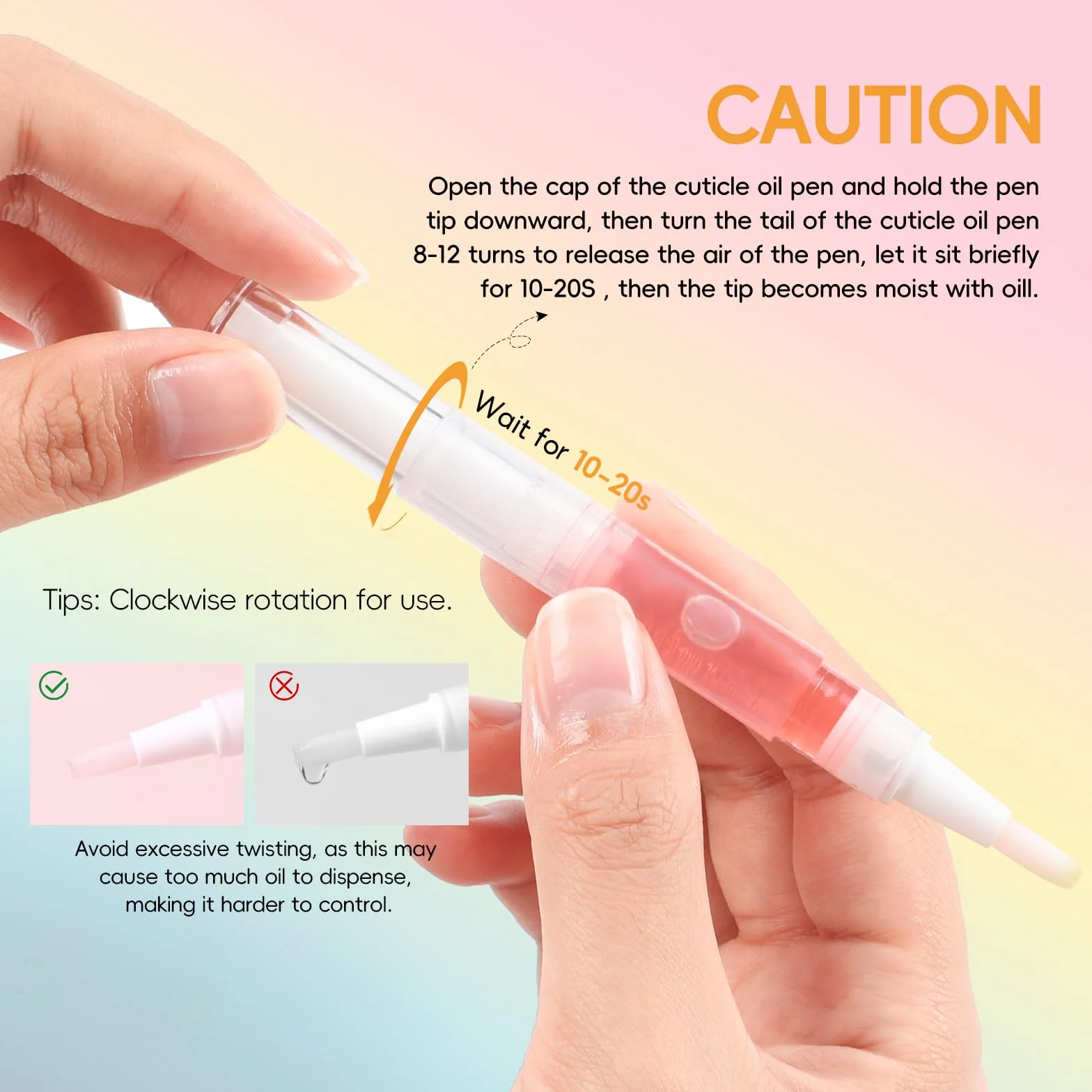 Coscelia Huile Cuticules Ongles Kit 8 Pièces Stylos à Huile pour Cuticules Réparer Fissures