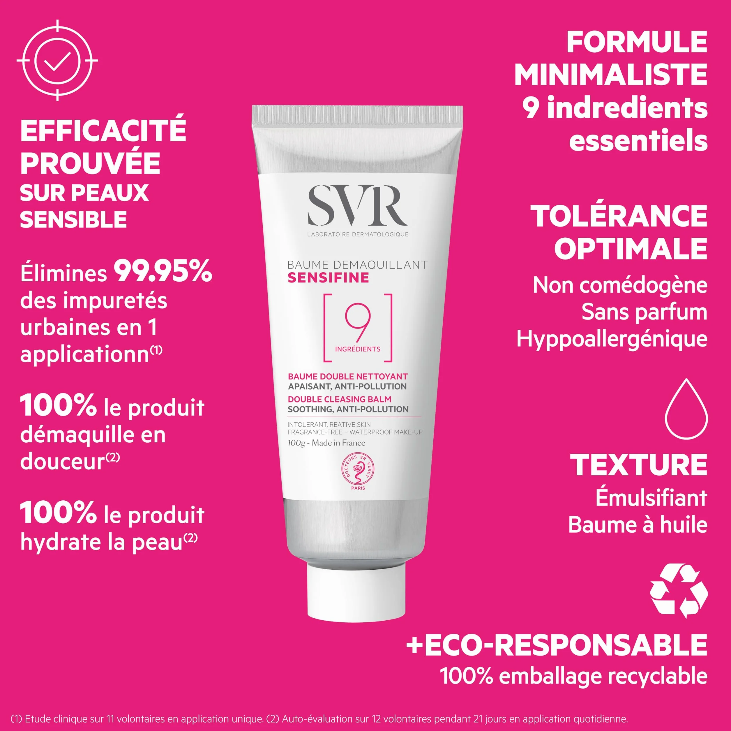 SVR Sensifine Baume Démaquillant 100g pour peaux sensibles