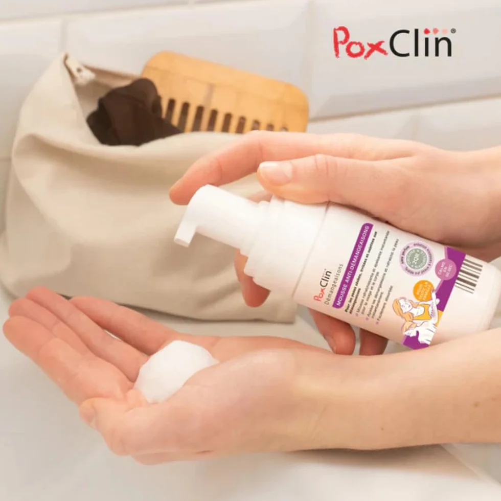 PoxClin Démangeaisons Mousse Anti-Démangeaisons 100 ml Eczéma Urticaire Piqûres Insectes Coup Soleil Visage Corps