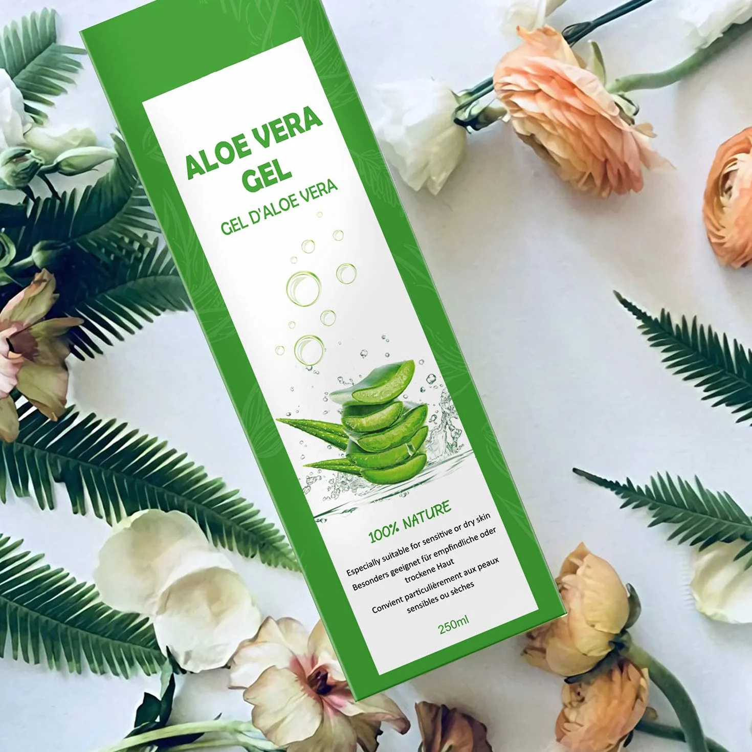 Gel d'aloe vera 100 % pur - Crème hydratante naturelle pour le visage, les cheveux, le corps