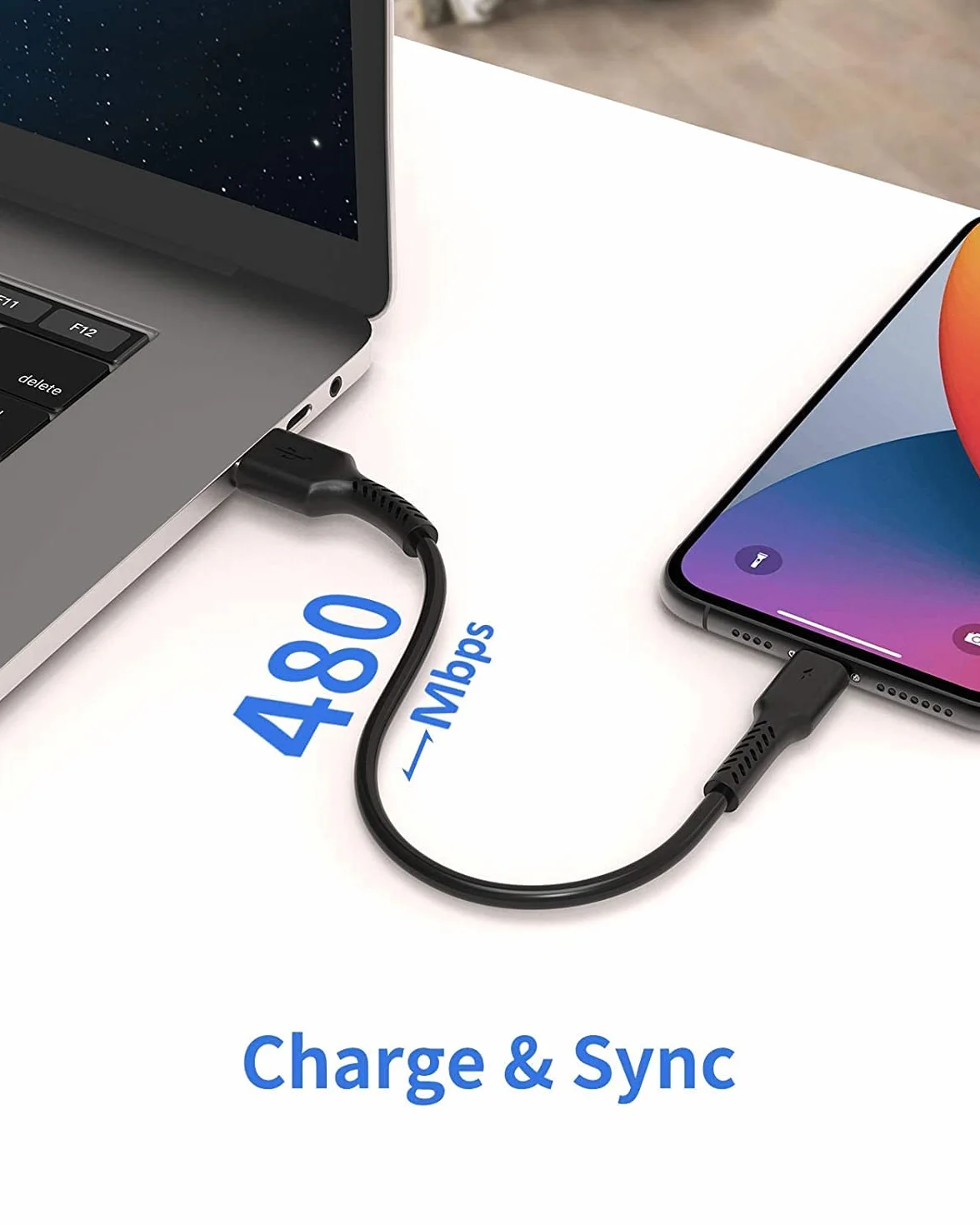 Câble de Recharge iPhone 0,1 m 5Pack USB A vers Lightning Rapide pour Apple iPhone 13 12 11 Pro Max Xs Xr X 8 7 6 Plus SE