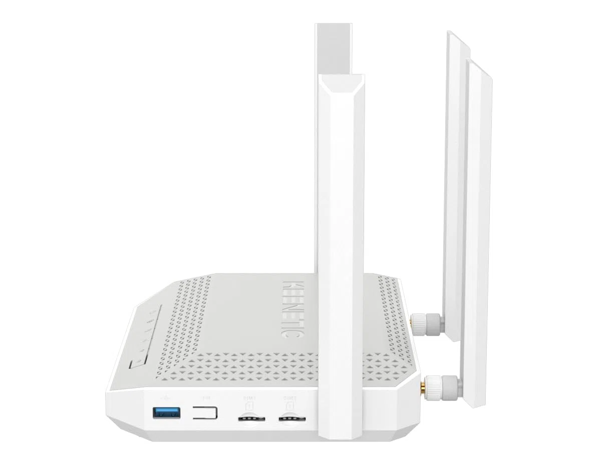 Keenetic Hopper Routeur modem 4G+ AX3000 Mesh Wi-Fi 6-4G+ avec 2 emplacements SIM, un commutateur intelligent Gigabit 5 ports et un port USB 3.0 multifonction