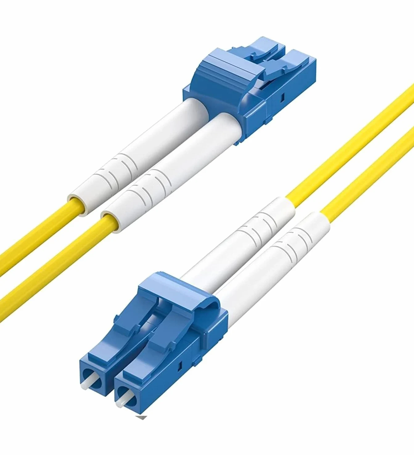 HiFiber 1m Jarretière Optique OS2 LC-LC Monomode Duplex, 10 Pièces | Pour Switch, Routeur, Serveur & SFP+. Gaine anti-feu. Fibre OM4 Multimode Duplex 10G à faible perte <0.3dB.