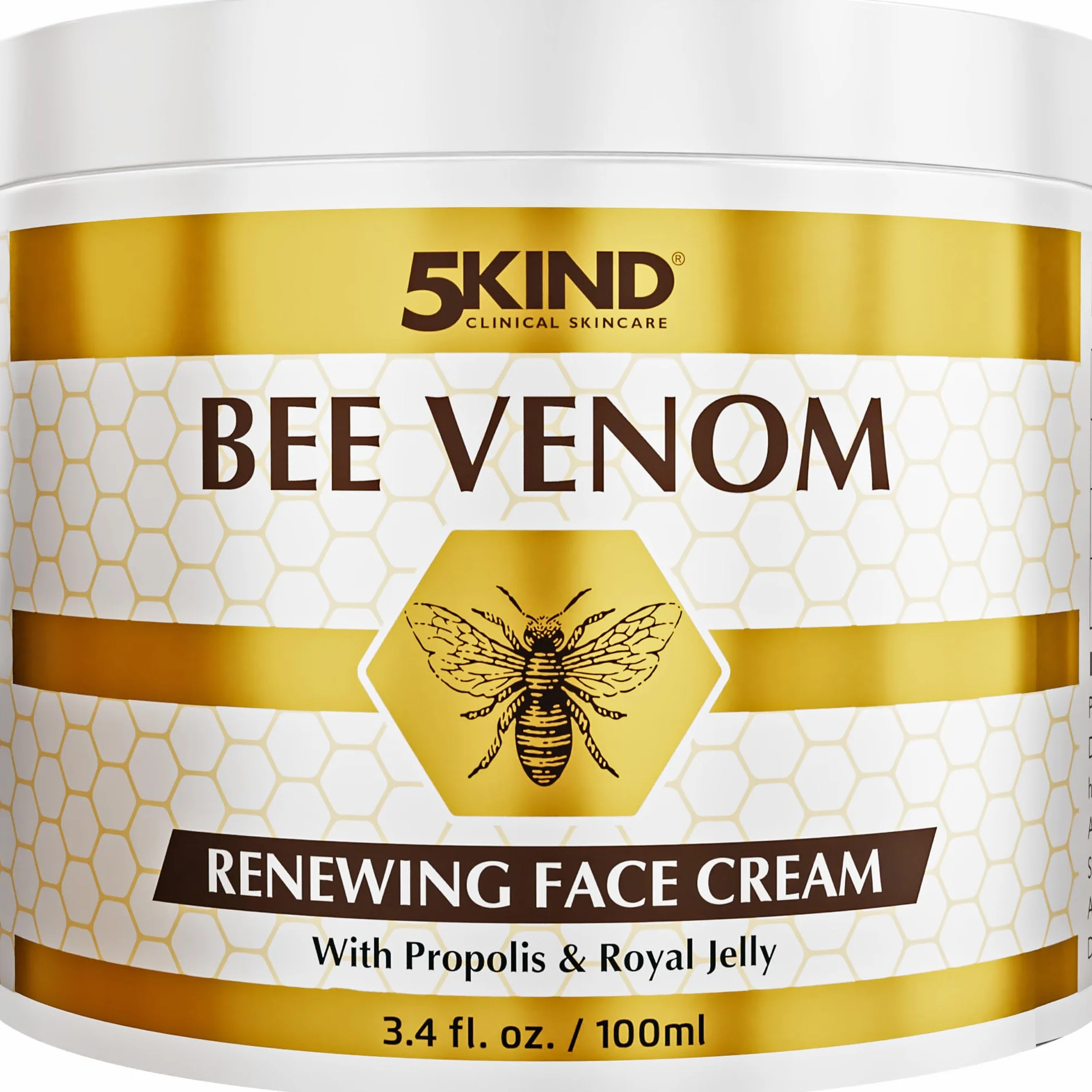 Crème Visage Régénérante au Venin d’Abeille 5Kind avec Propolis & Gelée Royale 100 ml - Crème Anti-Âge