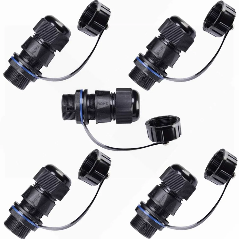 PENGLIN Lot de 5 connecteurs étanches RJ45 pour montage sur panneau | Coupleur de câble Ethernet LAN Cat5/5e/6 avec couvercle étanche/anti-poussière pour réseau extérieur