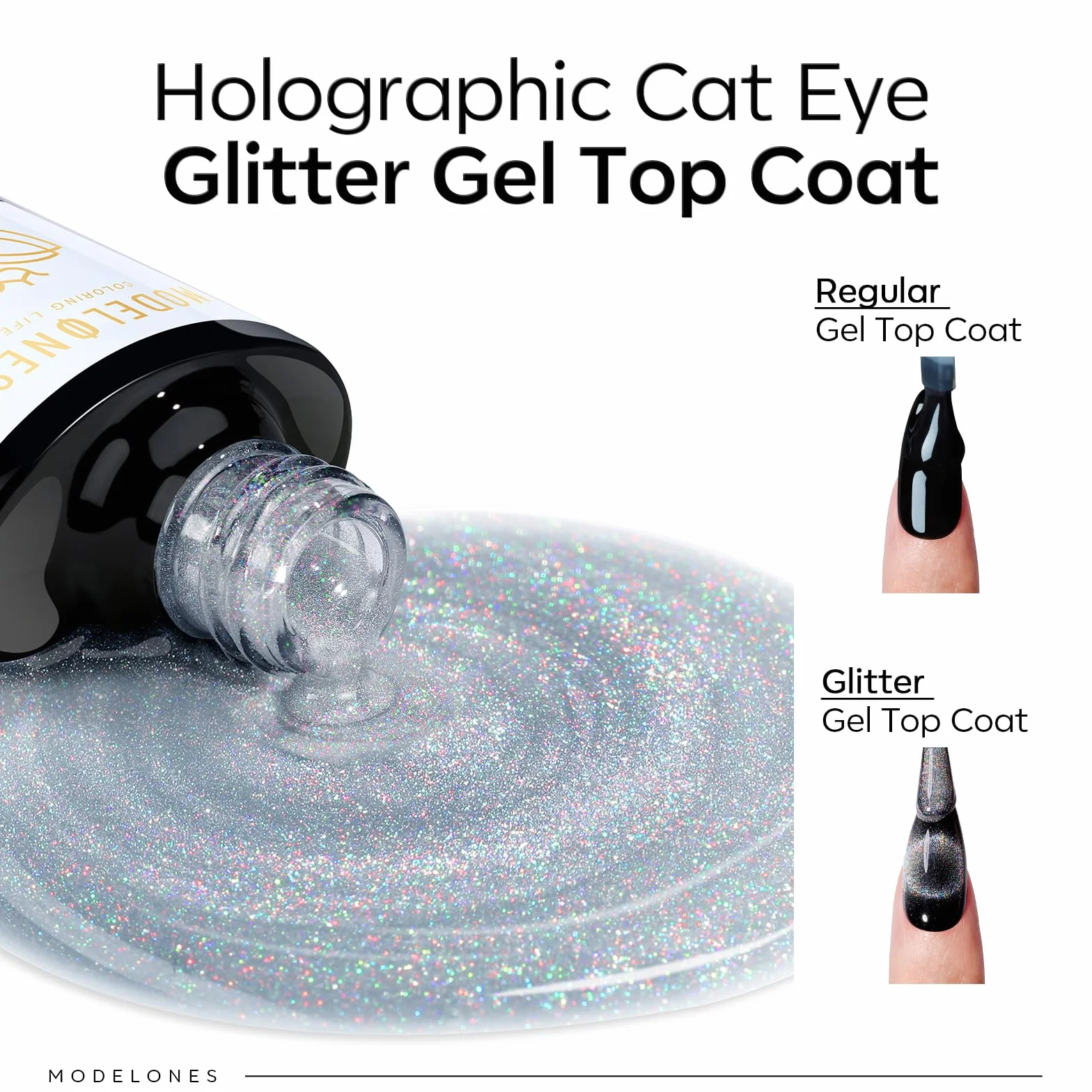 Modelones 9D Cat Eye Gel Top Coat Semi Permanent Magnétique 10ML No Wipe Vernis À Ongles