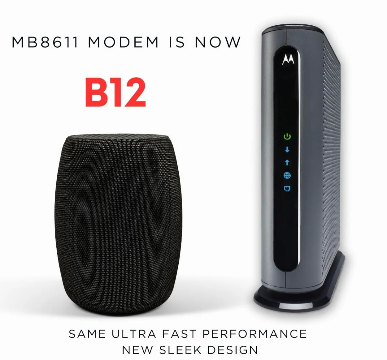 Motorola B12 - Modem câble Compact avancé | Se connecte Facilement avec n'importe Quel routeur WiFi | Compatible avec Comcast Xfinity, Cox, Spectrum | 2500 Mbps Max | DOCSIS 3.1 | Port de 2,5 Gbps