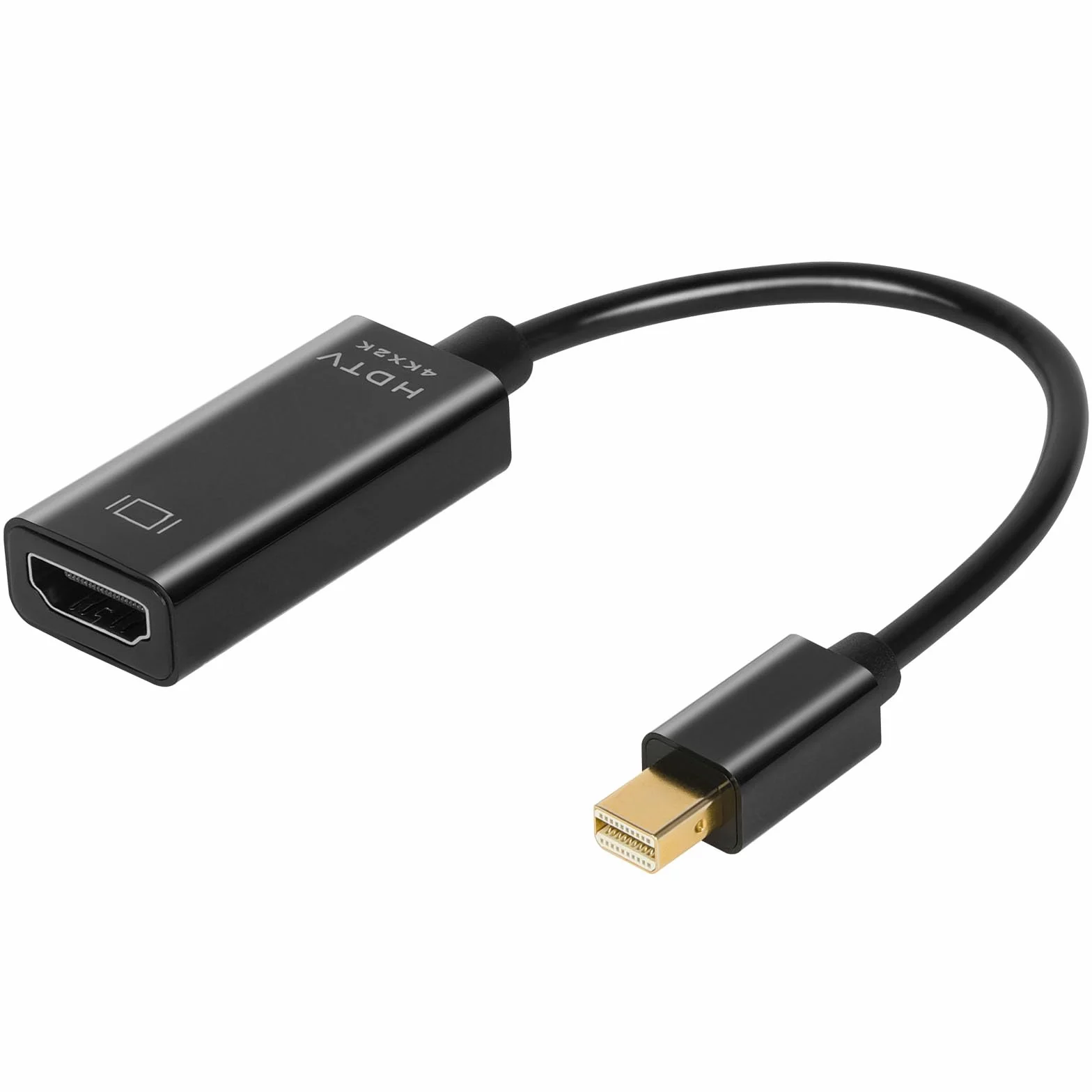 AXFEE Adaptateur Mini DisplayPort vers HDMI 4K 30Hz 2K 60Hz 1080P 120Hz Noir