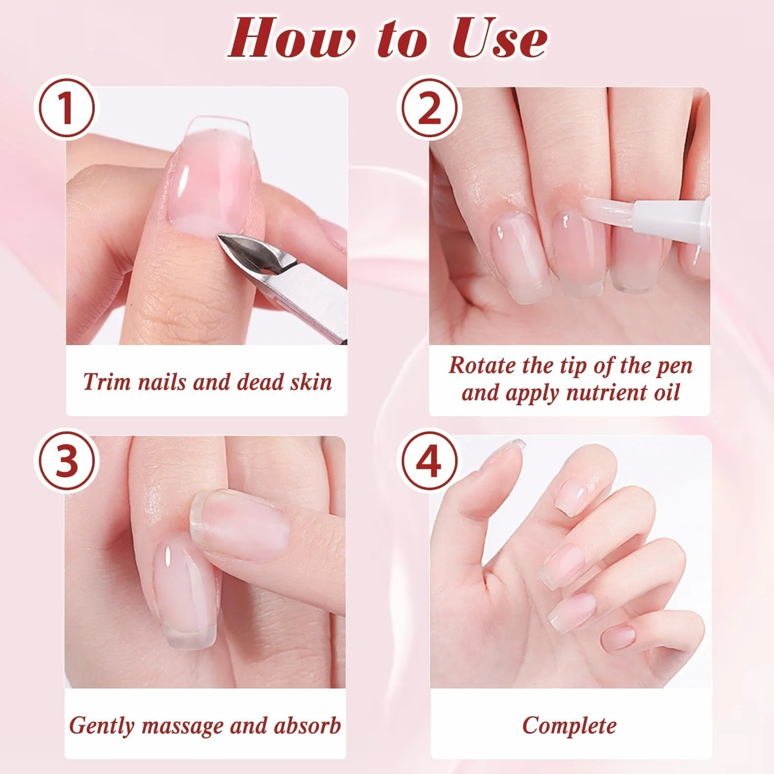 Huile Cuticules Ongles Stylo, 8 Pcs Mix Taste avec 8 Parfums, Soin Nutrition Ongles