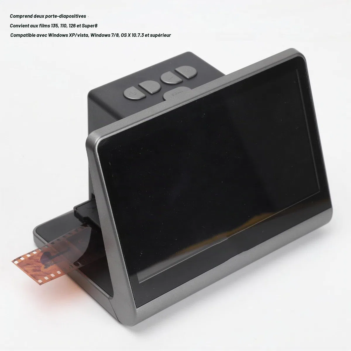 Scanner de Film et de Diapositives 48 MP avec écran LED de 7 Pouces, Scanner de Film Numérique Tout-en-un Prenant en Charge 16 Go de Mémoire, Convertit les Diapositives