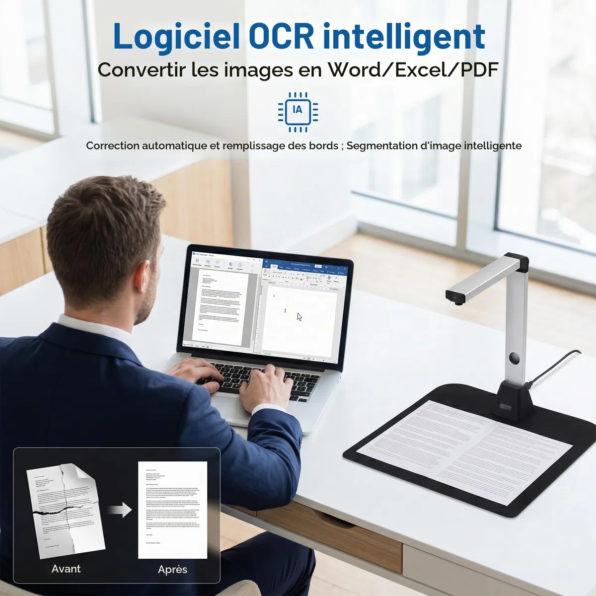 13MP Scanner de Documents Intelligent: