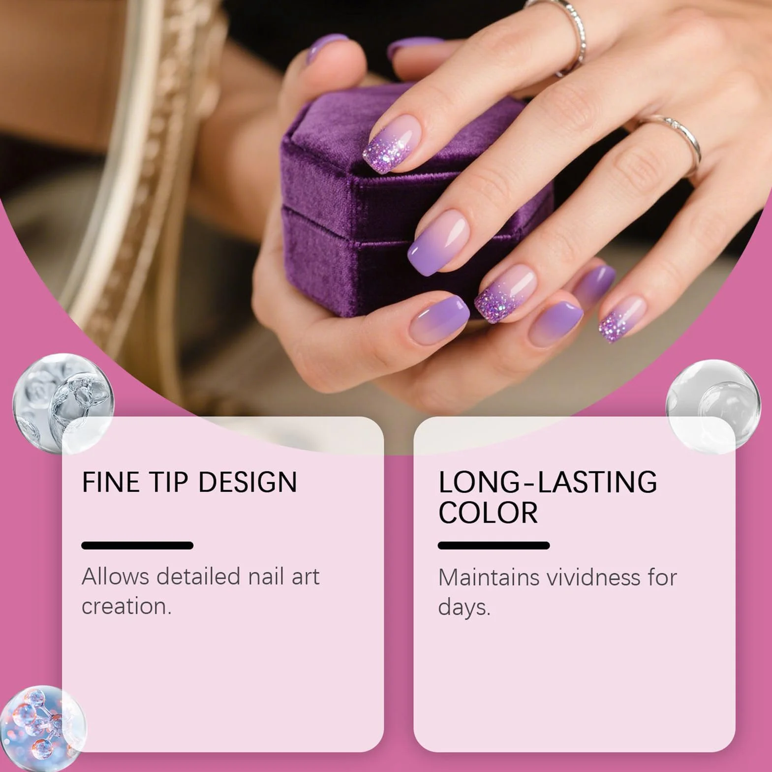 Feutres À Ongles 12 Couleurs Kit Stylo Vernis Ongles 3D Séchage Rapide DIY