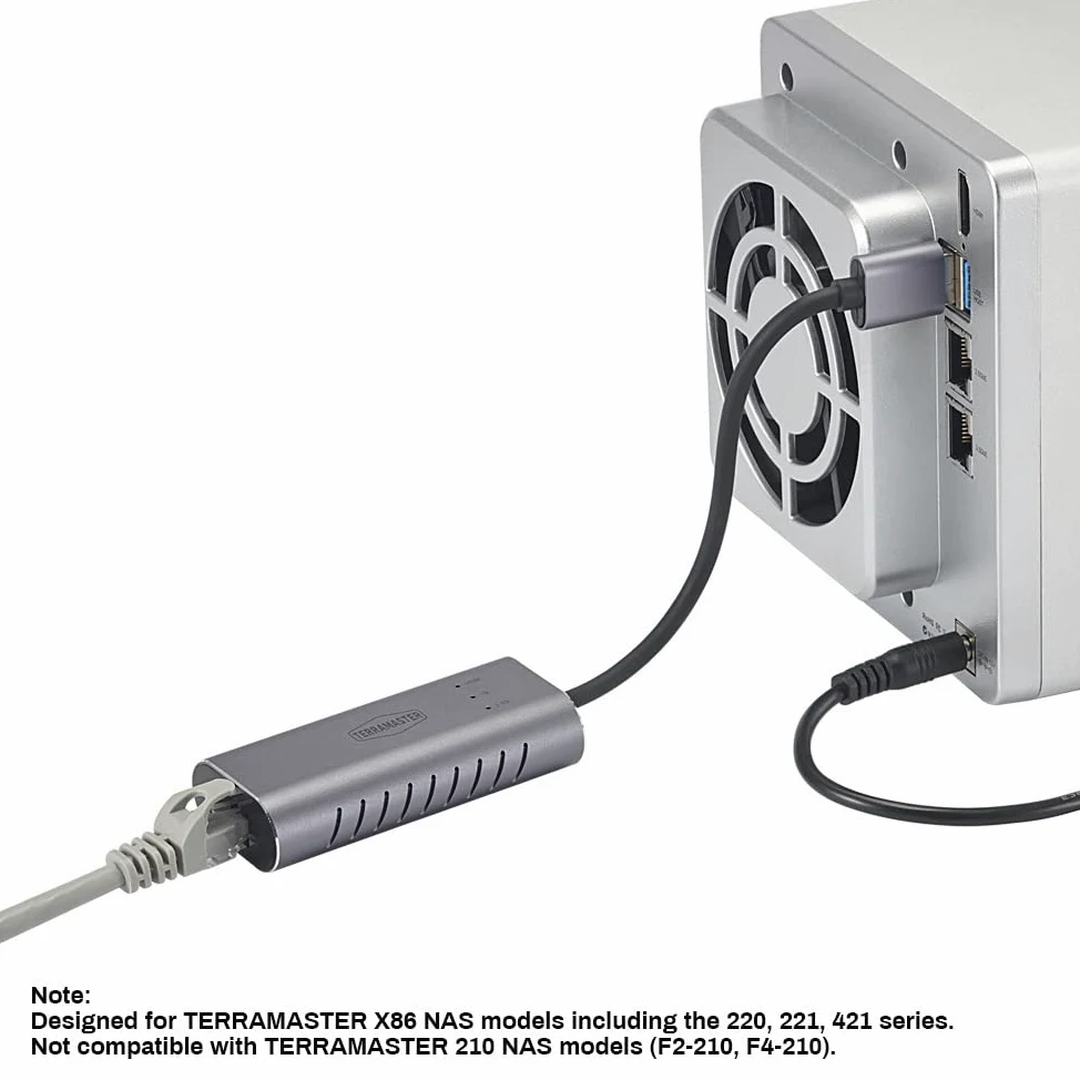 TERRAMASTER Adaptateur Ethernet USB A vers 2,5 G (TMUAE2500), clé USB 3.0 Gigabit LAN, Connexion réseau LAN Filaire pour NAS, Mac OS, Linux, Windows, idéal pour TERRAMASTER NAS