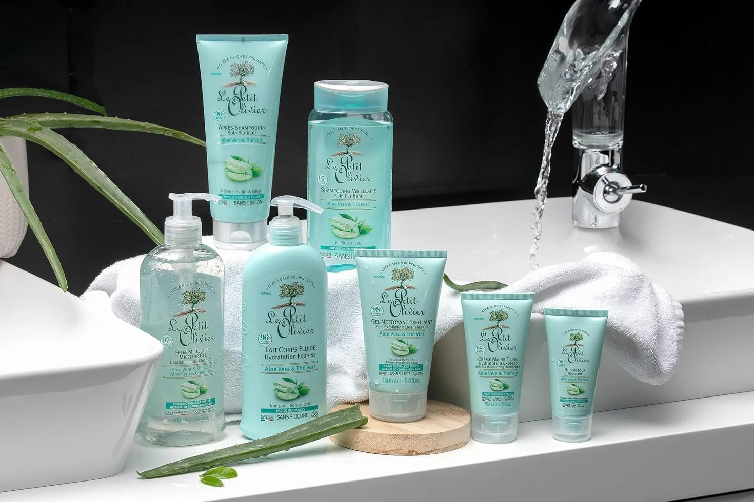 LE PETIT OLIVIER Shampooing Micellaire Soin Purifiant Aloe Vera Thé Vert 250 ml