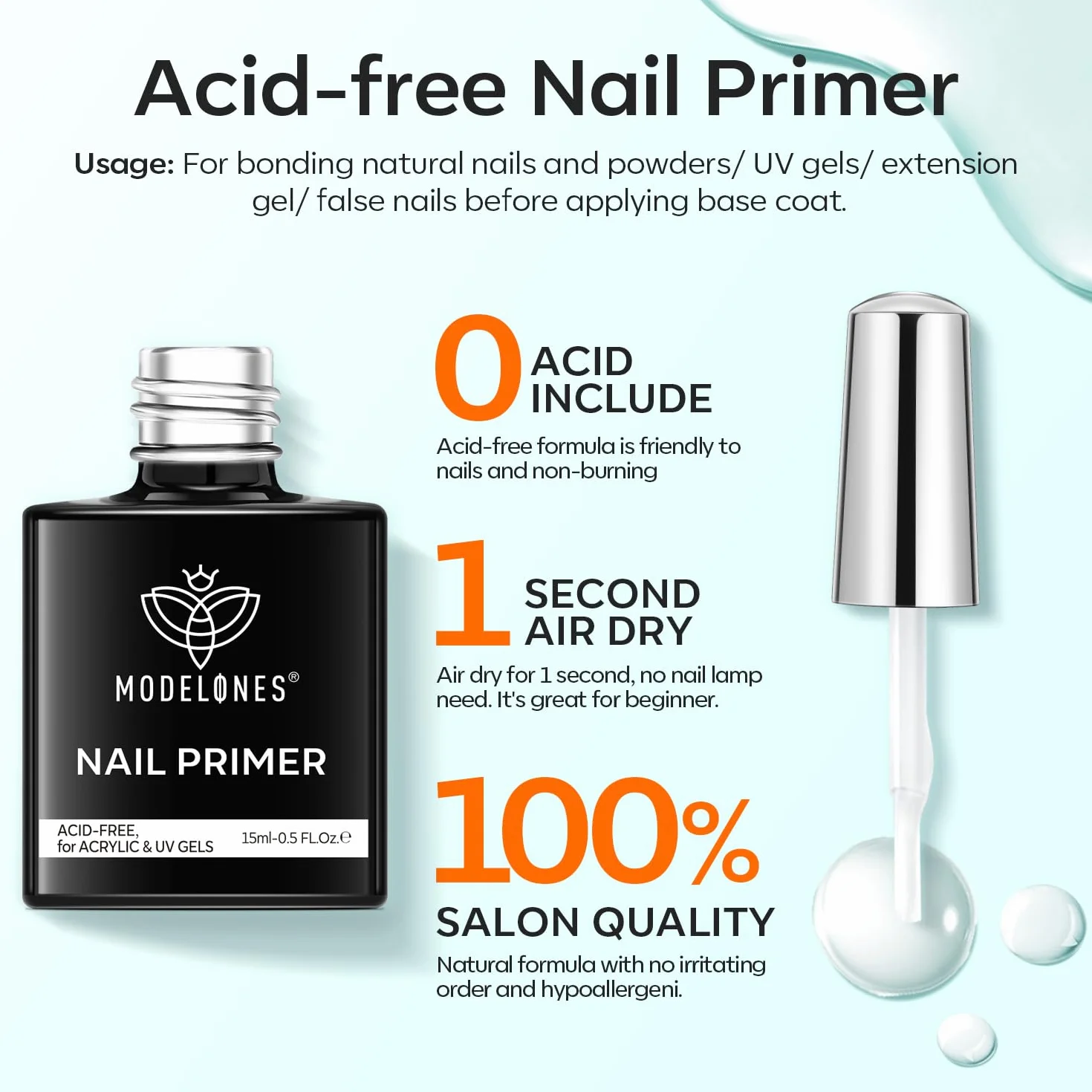 Modelones Primer Ongle Gel UV Kit Vernis Semi Permanent 15 ml 2pcs