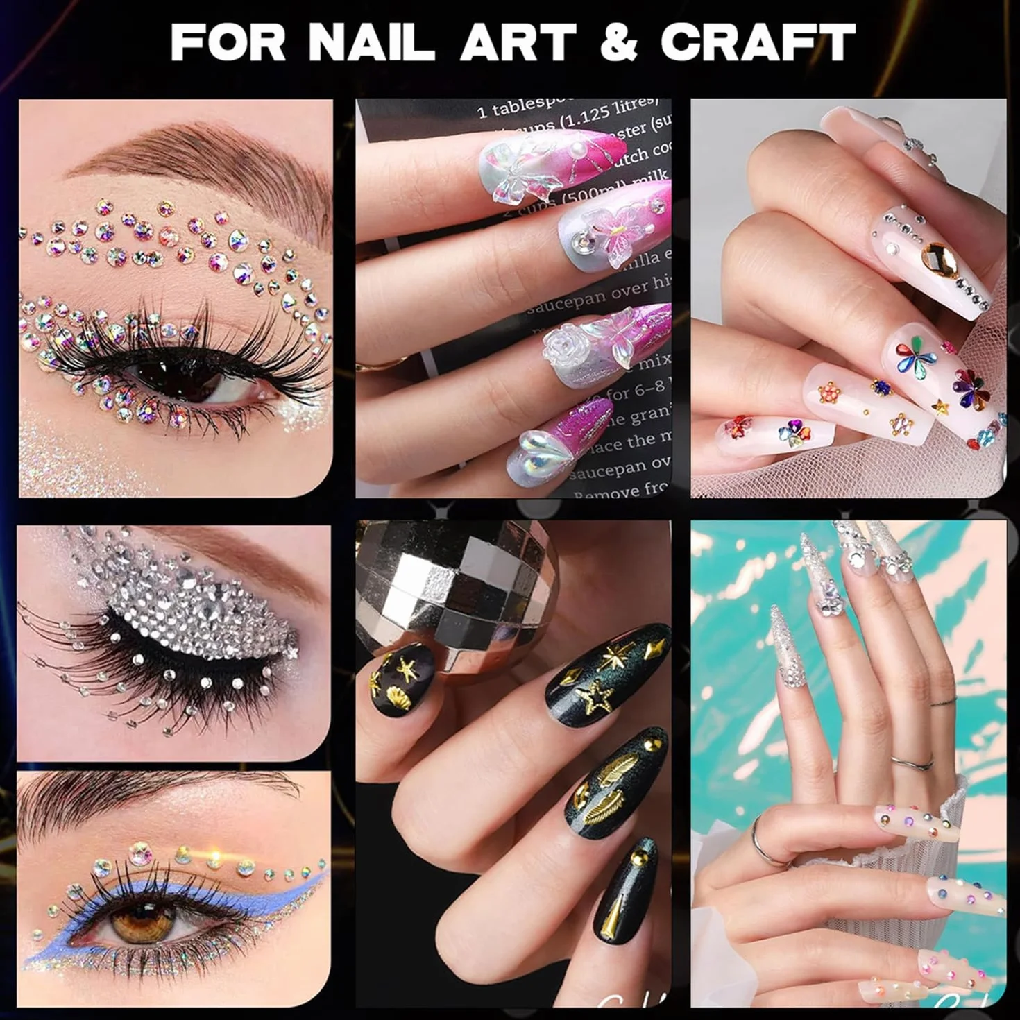 Strass Ongle Nail Art 3500 Pièces avec Pince à Epiler et Stylo de Cueillette pour Décoration