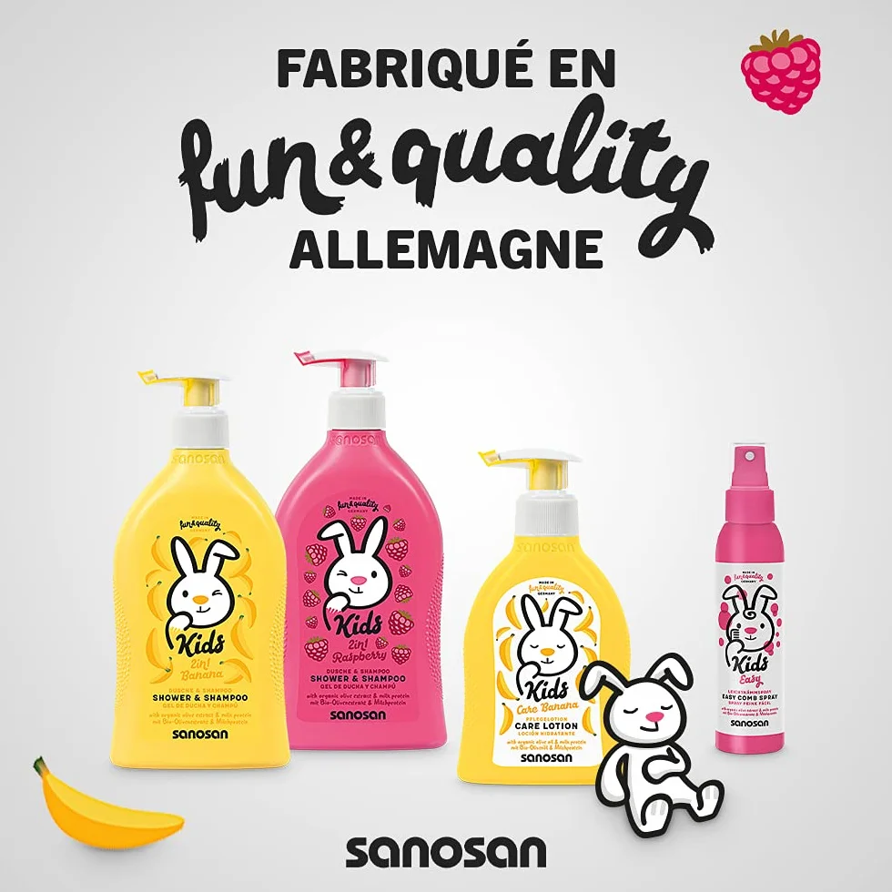 Sanosan Spray Démêlant Cheveux Enfant Soin Sans Rinçage Olive Biologique Protéines Lait 2x125 ml
