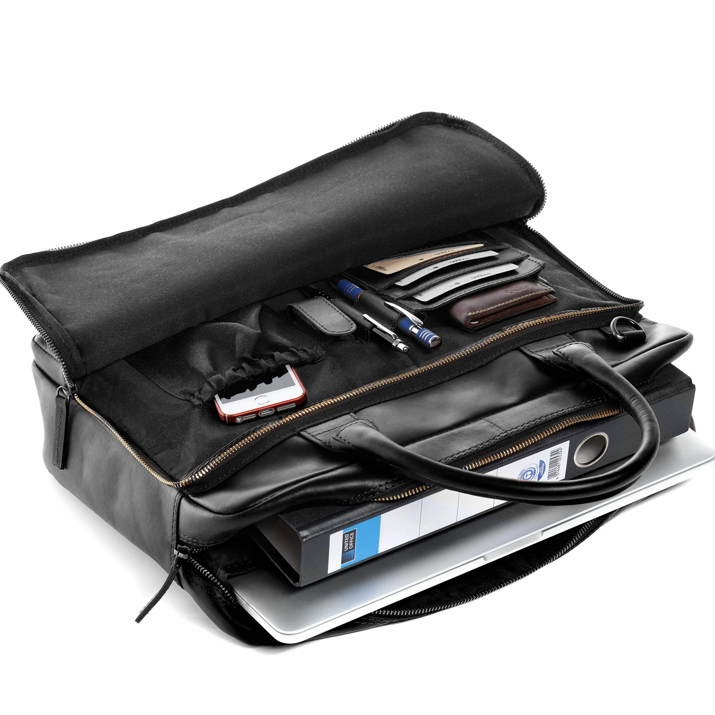 SID & VAIN Sac bandoulière Ordinateur Cuir véritable 15" Ryan Sac Porte-Document en bandoulière XL Grand Sac Messager école Etudiante Travail