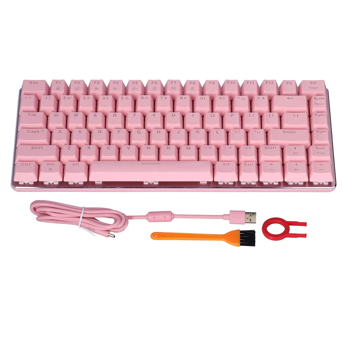 Ausla Clavier USB 82 Touches Type-C, Rétroéclairage Blanc Mécanique
