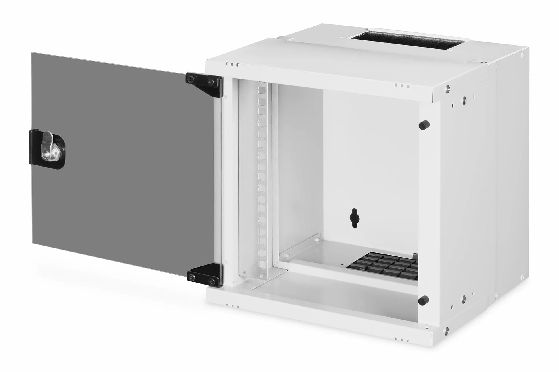 DIGITUS Armoire réseau 10 Pouces 6 UH Montage Mural hxlxp 324x316x298mm capacité de Charge 30kg Profondeur utile 254mm IP20 série Soho Pro Gris