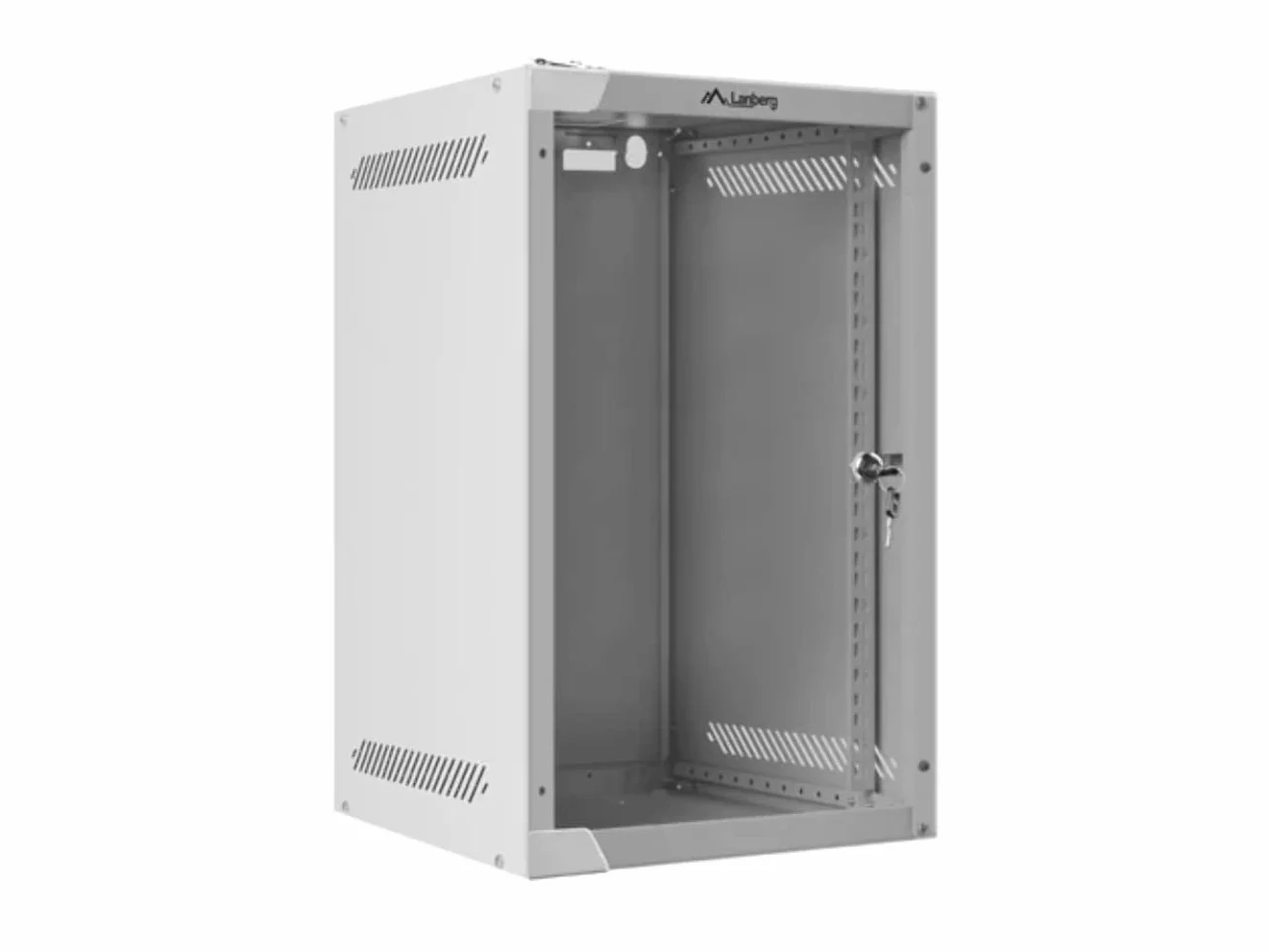 LANBERG Rack GABINETE 10 â€ MONTAJE PARED 9U / 280X310 Para AUTOARMAS (PAQUETE Plano) Con PUERTA DE Cristal Gris