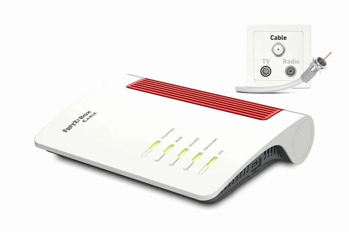 AVM FRITZ!Box 6660 Câble (modem câble DOCSIS 3.1, 2 x 2 WLAN AX (Wi-Fi 6) avec 2 400 Mbit/s (5 GHz) et 600 Mbit/s (2,4 GHz), 1 port LAN 2,5 Gigabit) (reconditionné)