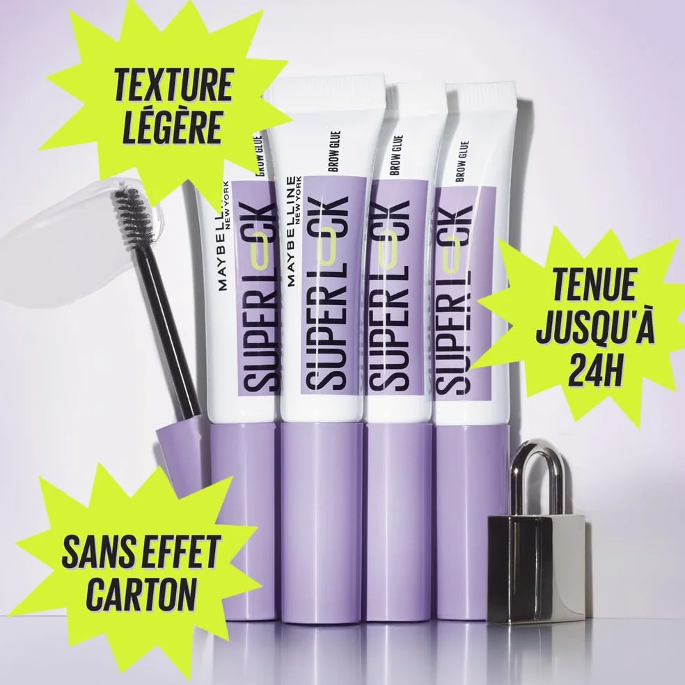 Maybelline New York Superlock Brow Glue Gel Fixateur Sourcils Transparent Tenue Extrême 24H