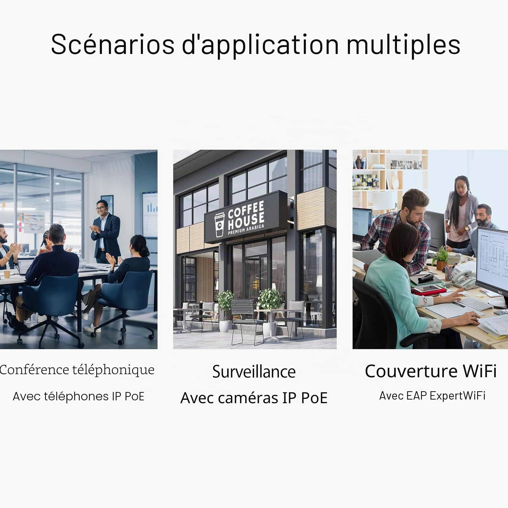 ASUS ExpertWiFi EBG19P, Routeur Filaire Gigabit PoE+ VPN, 8 Ports PoE+, 123W, Jusqu'à 3 Ports WAN ethernet + 1 USB WAN, Idéal pour Les AP, Sécurité réseau de qualité Commerciale
