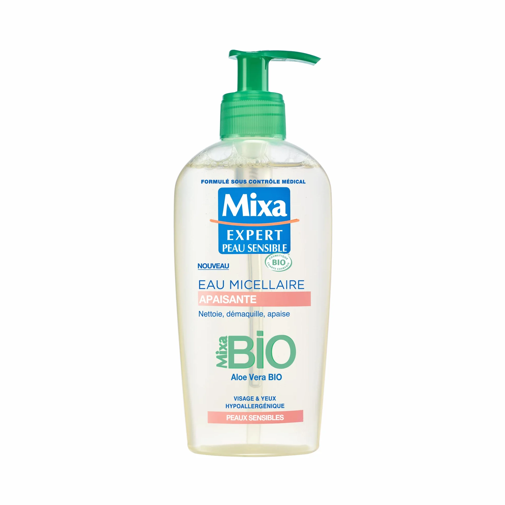 Mixa BIO Eau Nettoyante Démaquillante Peau Sensible 200 ml