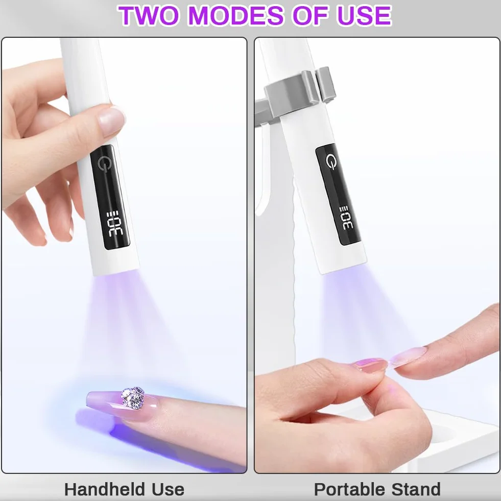 Flintronic Lampe UV Ongles Gel 3W Portable Professionnel avec Charge Rapide USB-C Double Minuteur 30s/60s Écran Tactile