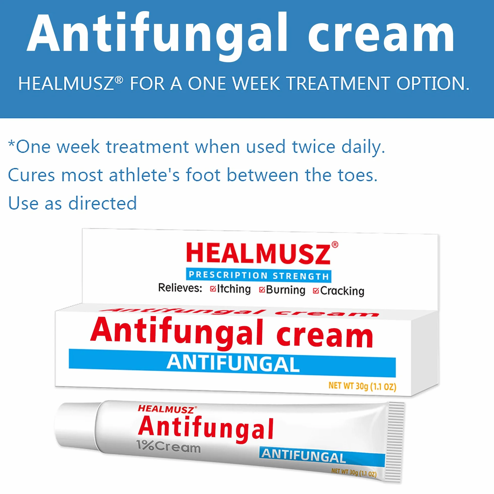 Crème antifongique pied et peau, soin mycose, 30g