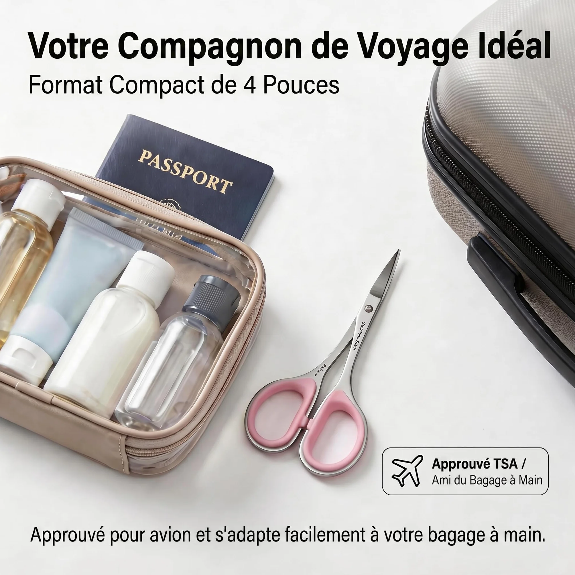 PAFASON Petit Ciseaux Cuticule Ongle Ensemble 2 Pièces Multi-Usage Pointe Courbe Droite Précision Manucure Pédicure Toilettage Outil Ongles