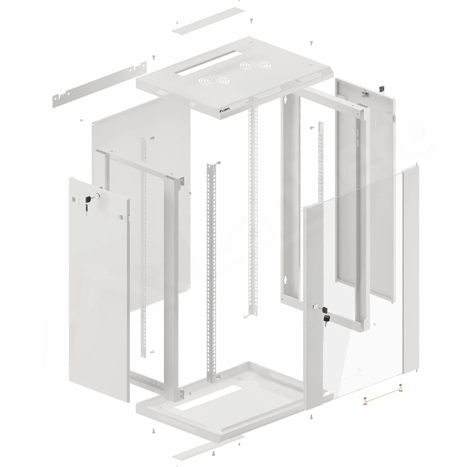 LANBERG Wall-Mounted Rack 19" DEMOUNTED Flat Pack 18U / 600 x 450 mm Grey