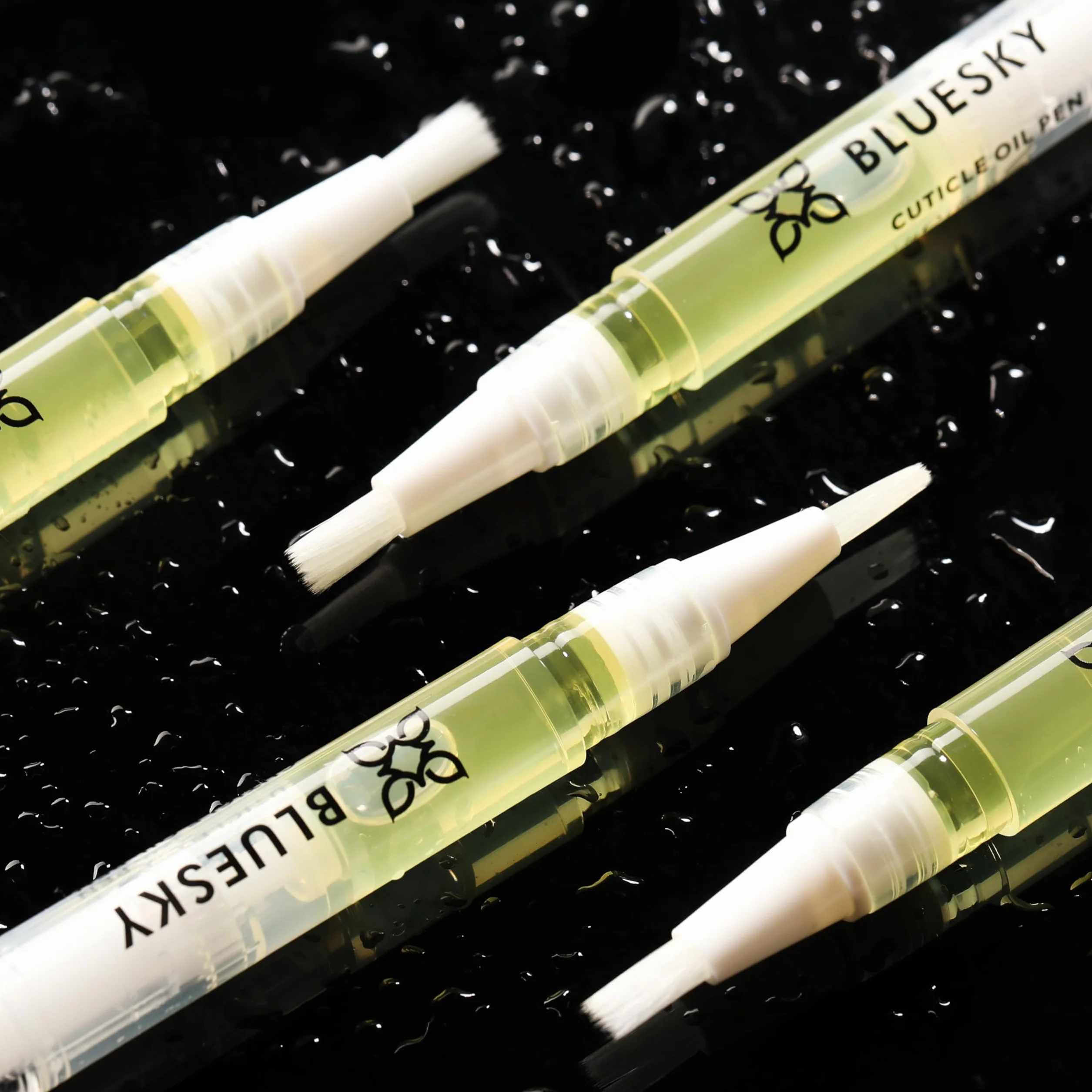 Bluesky Stylo à huile hydratante pour cuticules, huile d'amande douce, noix de coco, jojoba doré