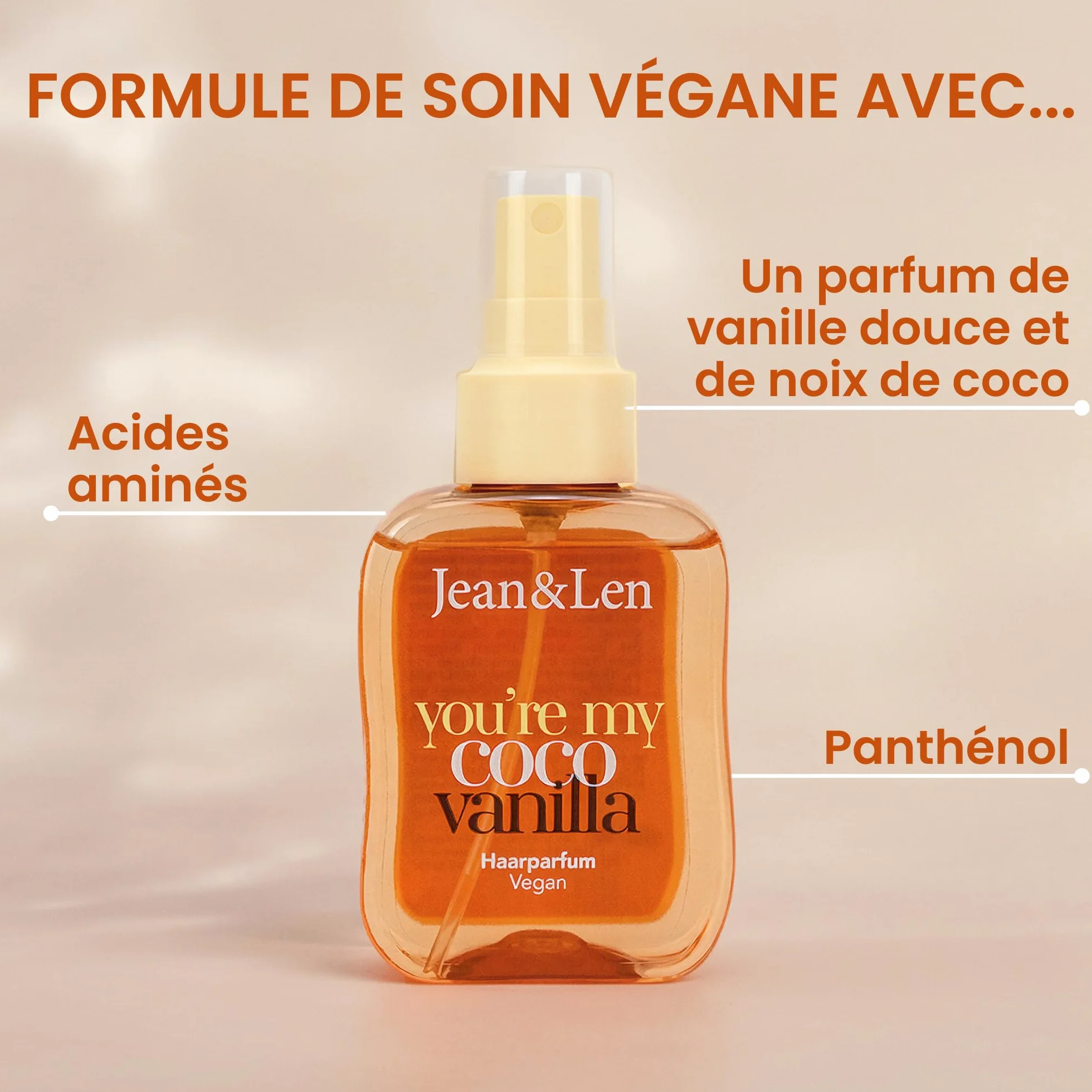 Jean & Len parfum pour cheveux you're my coco vanilla 105 ml
