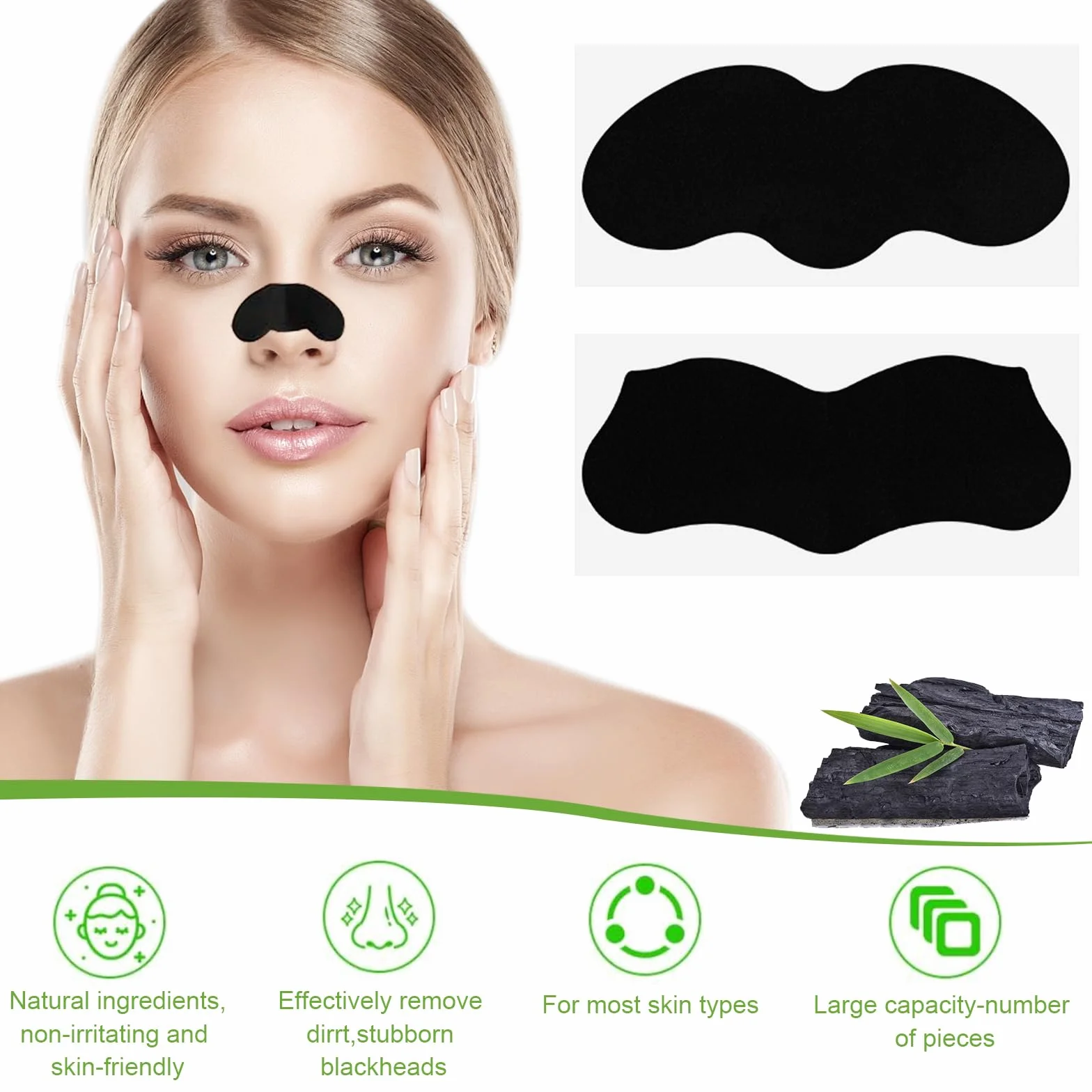 60 Pcs Patch Anti Points Noirs Nez Visage pour Homme et Femme