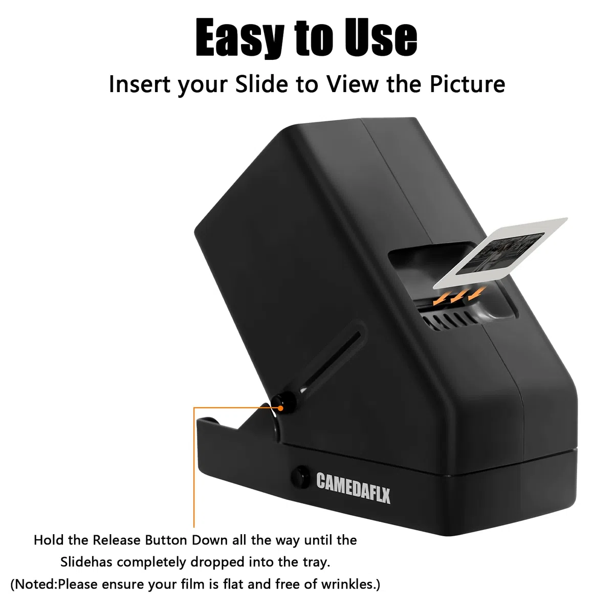 SV-3 Visionneuse de diapositives et de films 35 mm avec grossissement x3 et affichage éclairé par LED pour diapositives de 35 mm et négatifs de film, alimentation USB ou batterie (câble USB