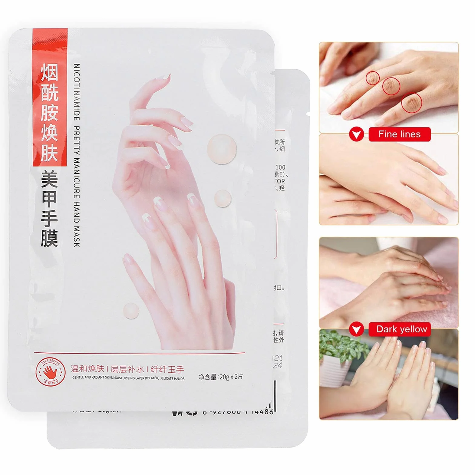 Masque Exfoliant pour les Mains Bio Gants Hydratants Peeling Réparation Peau Sèche