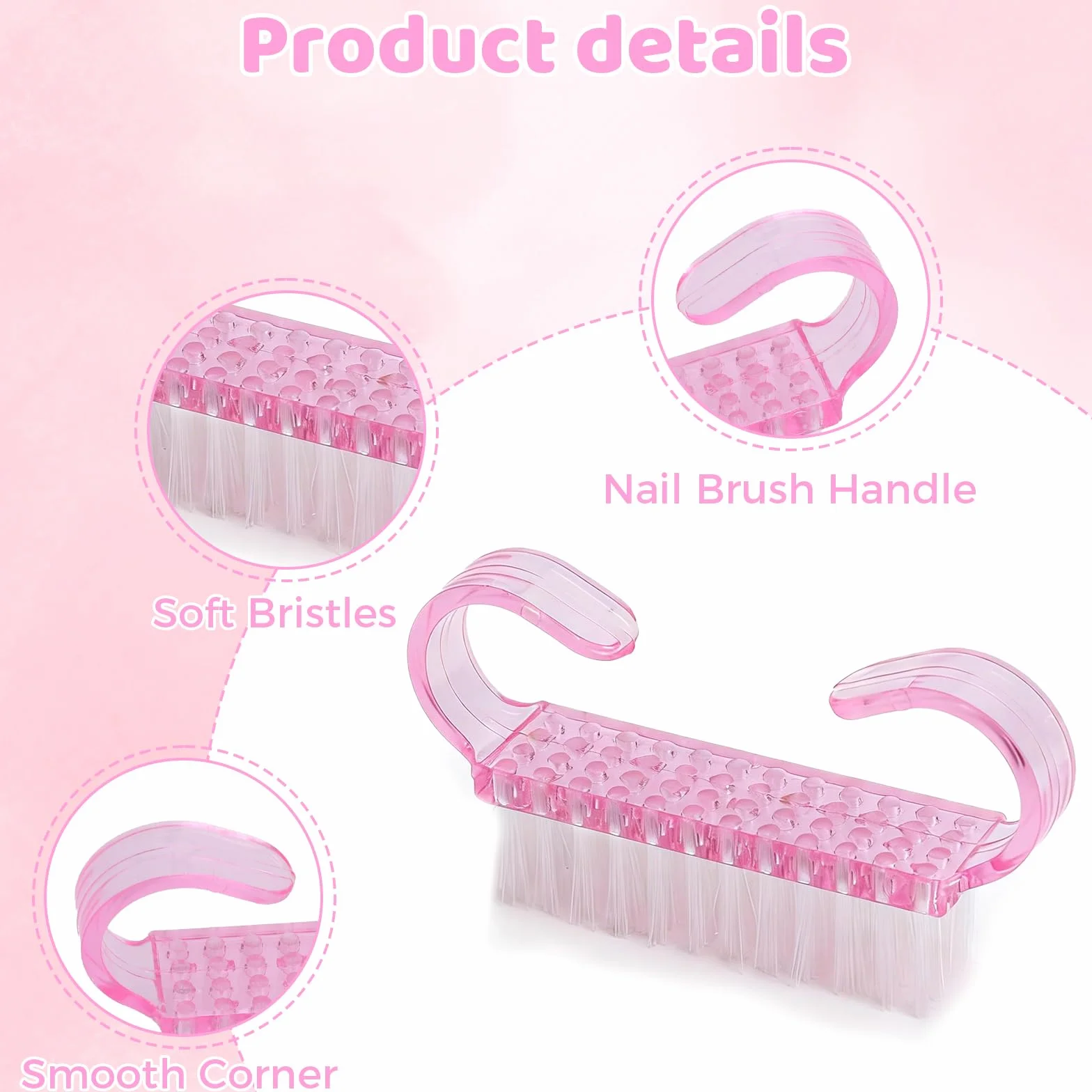 Lot de 24 Brosses à Ongles avec Poignée en Plastique, Brosse Exfoliante pour Mains et Pieds