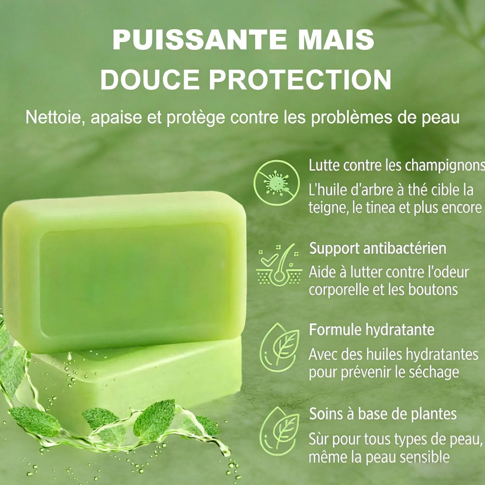 Savon Antifongique Naturel Pied d'Athlète 2pc