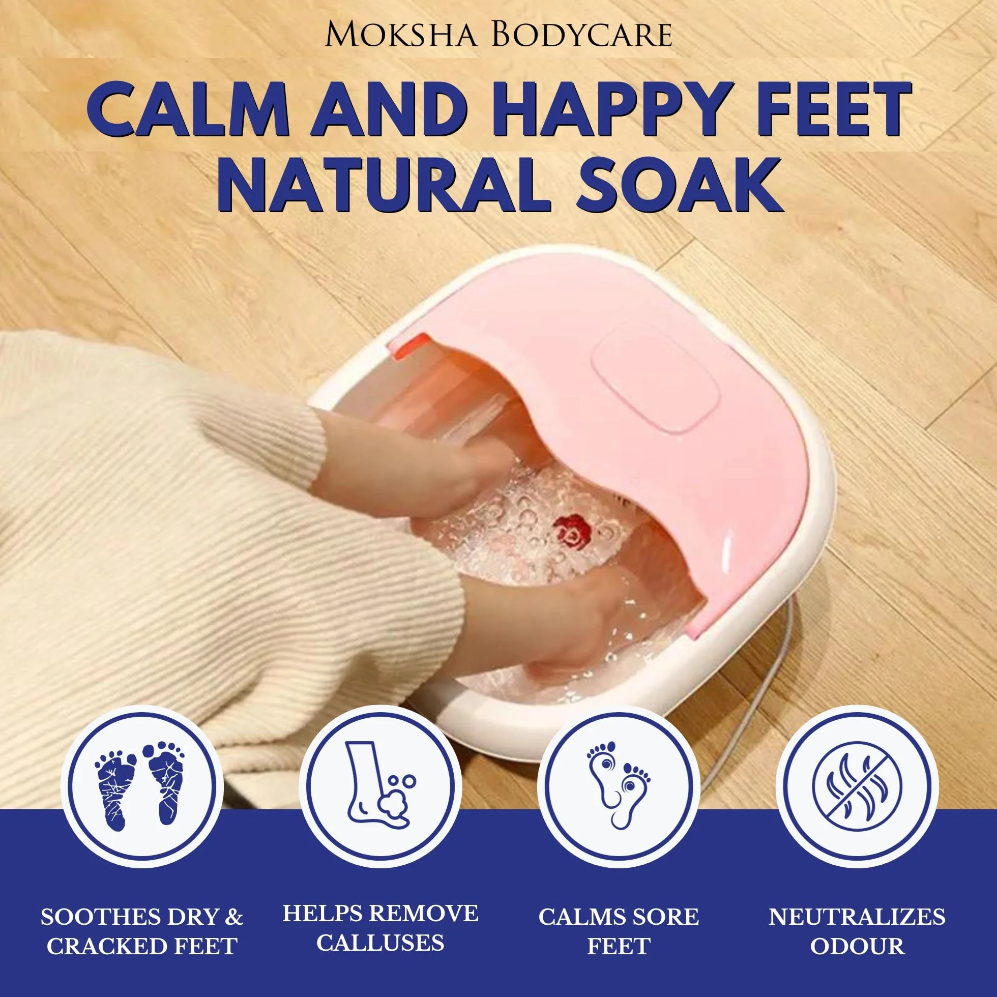 Trempage des Pieds Huile d'Arbre à Thé Menthe Poivrée Exfoliant