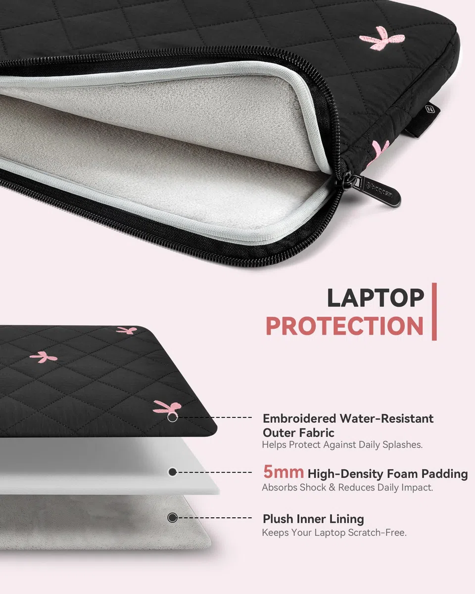 Bagasin Housse Ordinateur Portable Matelassée Femme pour MacBook Air 13,6
