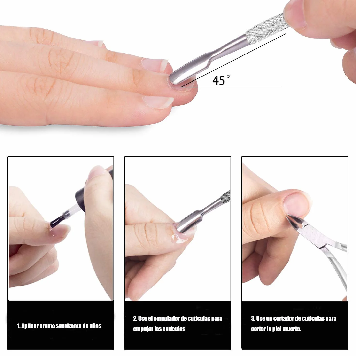Pince à cuticules professionnelle en acier inoxydable pour manucure