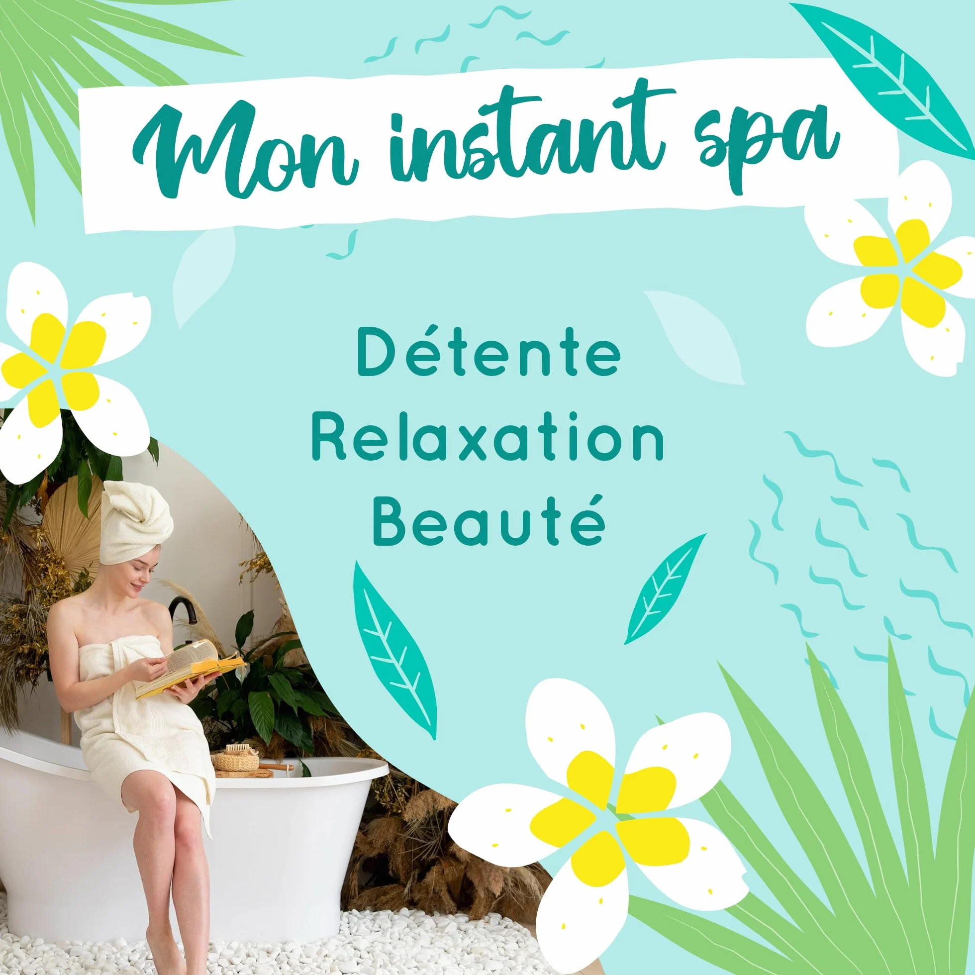 Sels de Bain Monoï 450g Relaxant Muscle Naturel Spa à la Maison