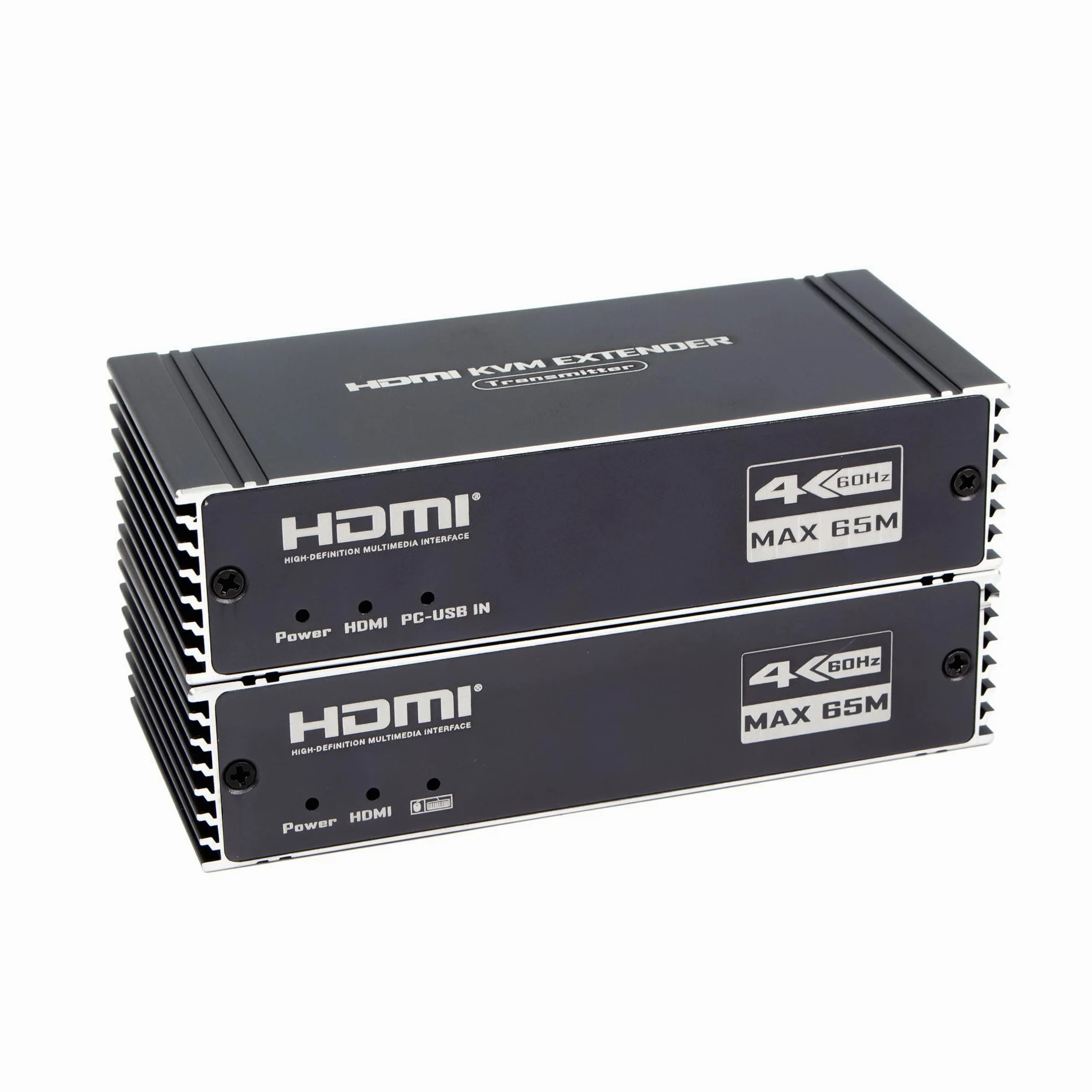 Extendeur KVM HDMI 4K 60Hz 65M Extendeur,HDMI avec contrôle KVM USB RJ45 65M sur Cat5e/Cat6 POC avec prise en charge de la boucle Clavier et souris USB pour PC