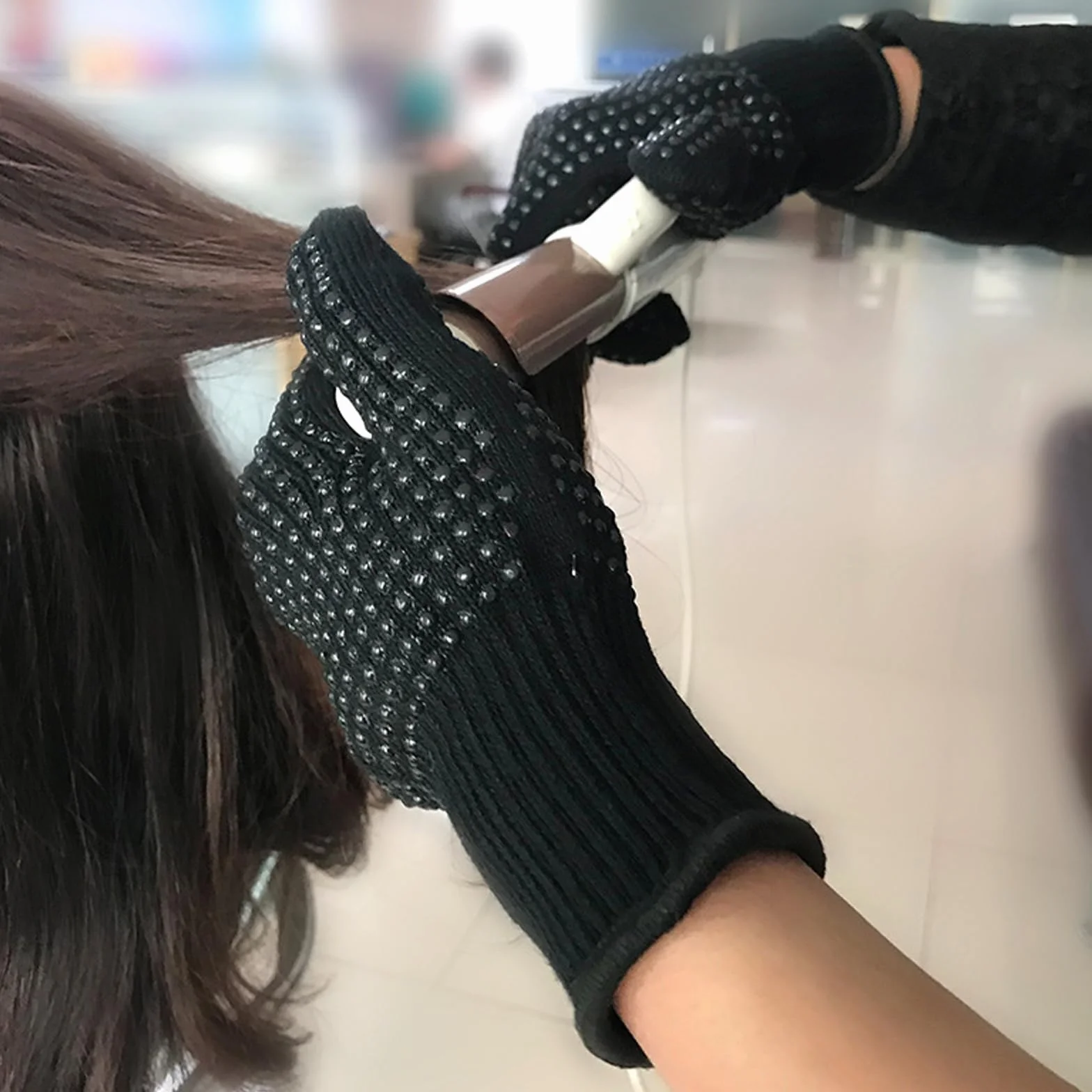 Gants Anti Chaleur Résistants à la Chaleur Professionnels pour Coiffer les Cheveux, Fer à Friser et Lisseur