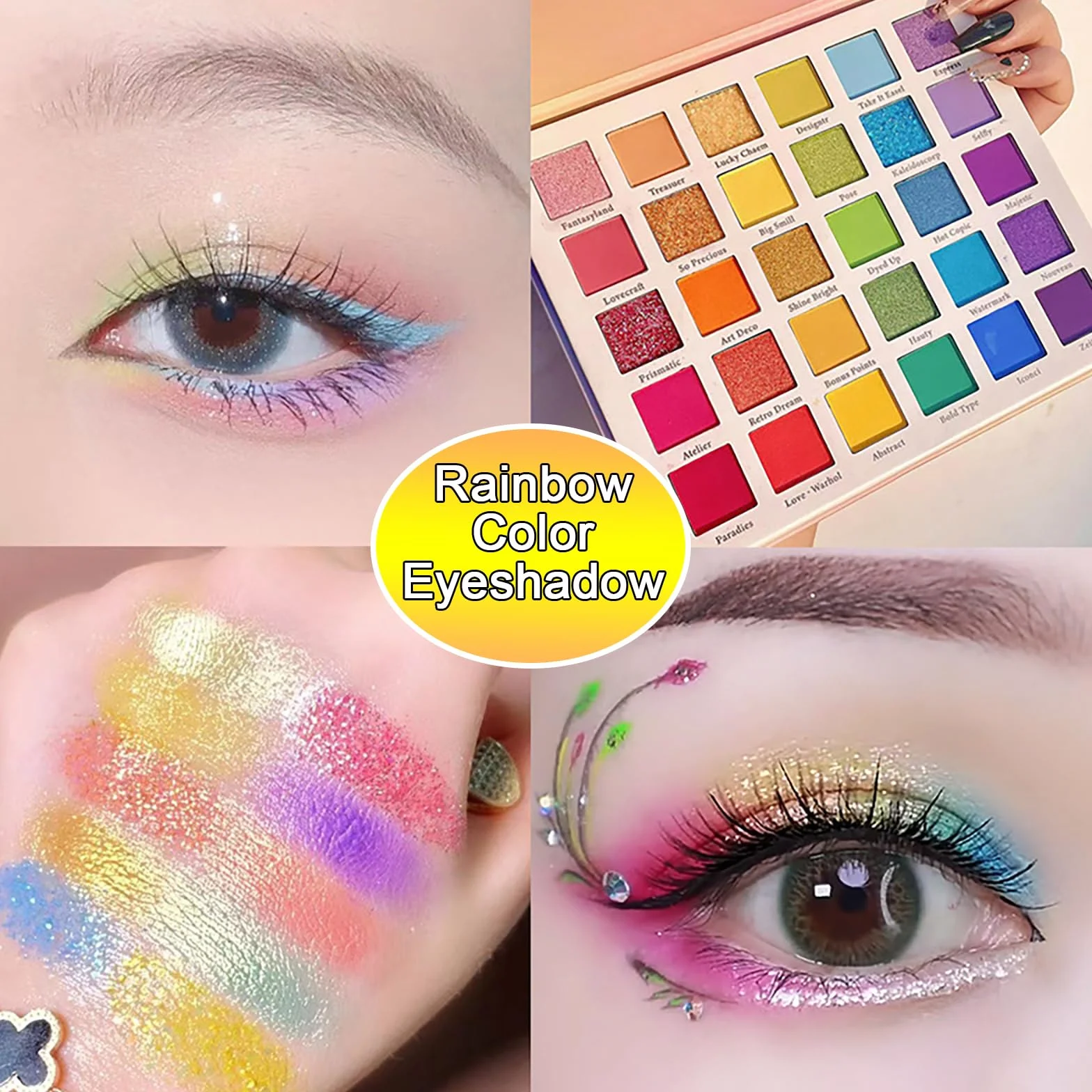 Palette de Fards à Paupières 30 Couleurs Vives Mat et Paillettes Pigmentées Maquillage Yeux